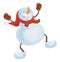 Vector dancing snowman.