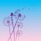 Vector Dandelions on colour background. EPS Illustration