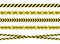 Vector Danger Sign Ribbon, Tape Isolated on White Background,Black and Yellow.