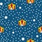 Vector dark blue tents and stars seamless pattern background.