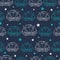 Vector Dark Blue Vintage Cars Stars Drawing