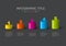 Vector dark colorful multipurpose Infographic template with cylinder steps