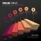 Vector dark multipurpose Infographic template with red pins and bars