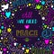 Vector dark purple love and peace theme background