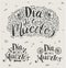Vector Day of the dead, Dia de los moertos hand drawn lettering banner with flowers, buenos. Fiesta, holiday poster
