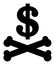 Vector Dead Dollar Flat Icon Image