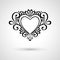 Vector Deco Floral Heart on Gray Background