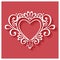 Vector Deco Floral Heart on Red Background