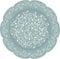 Vector decorative ceramic or porcelain plate with round ornament in ethnic oriental style. Abstract floral lace pattern with pomeg