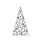 Vector decorative Christmas tree from black Christmas symbols