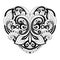 Vector Decorative Monochrome Abstract Heart