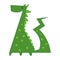 vector decorative simple illustration element of a green dinosaur