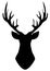 Vector Deer Head Silhouette Isolated On White