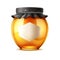 Vector delicious honey ad glass jar with lid