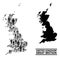 Vector Demographics Collage Map of Great Britain and Solid Map