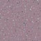 Vector dense terrazzo pattern background. Purple backdrop of blue flecked coarse grained stone granite particles