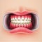 Vector dental braces, oral brakets system 3d