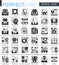 Vector Dental care black mini concept icons and infographic symbols set