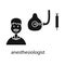 Vector design of anesthesiologist and doctor sign. Set of anesthesiologist and anesthesia vector icon for stock.