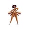 Vector design of beautiful Brazilian dancer. Woman in bikini with feathers. Girl in dancing action. Rio carnival
