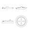 Vector design of boat and navy logo. Collection of boat and deep   stock vector illustration.