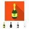 Vector design of bottle and champaign sign. Set of bottle and celebration vector icon for stock.