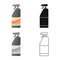 Vector design of bottle and wash logo. Set of bottle and shampoo stock symbol for web.