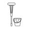 Vector design of bucket and broom icon. Set of bucket and mop stock symbol for web.