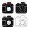 Vector design of camera and photo icon. Set of camera and dslr stock symbol for web.