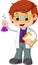 Vector design cartoon drawing of a child with a job profession