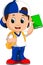 Vector design cartoon drawing of a child with a job profession