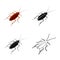 Vector design of cockroach and pest icon. Set of cockroach and dirty stock vector illustration.