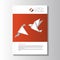 Vector design color flyer with origami birds. brochure template