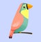 Vector design of cute bird gouldian finch