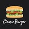 Vector design of delicious classic burger