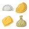 Vector design of dumplings and food  sign. Collection of dumplings and stuffed vector icon for stock.
