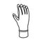 Vector design of glove and hand icon. Graphic of glove and gauntlet stock symbol for web.