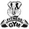 Vector design for a gym with an abstract image of a strong elephant.