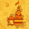 Vector design of hindu temple Happy Dussehra