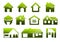 Vector design home green colour to logo or sticker