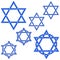 Vector design of intertwined hexagram stars