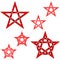 Vector design of intertwined pentagram stars