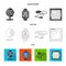 Vector design of laptop and device icon. Set of laptop and server stock symbol for web.