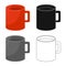 Vector design of mug and cup sign. Set of mug and ceramic stock symbol for web.