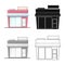 Vector design of office and shop icon. Set of office and entrance vector icon for stock.