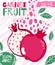 Vector design for packing pomegranate juice. Hand-drawn food poster for farm fresh food.