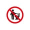 Vector design Pictogram icon forbidden to throw anything down the toilet. for safety and convenience