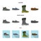 Vector design of shoe and footwear icon. Set of shoe and foot vector icon for stock.