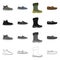 Vector design of shoe and footwear icon. Set of shoe and foot vector icon for stock.