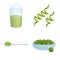 Vector design of spirulina and seaweed logo. Set of spirulina and vegan vector icon for stock.